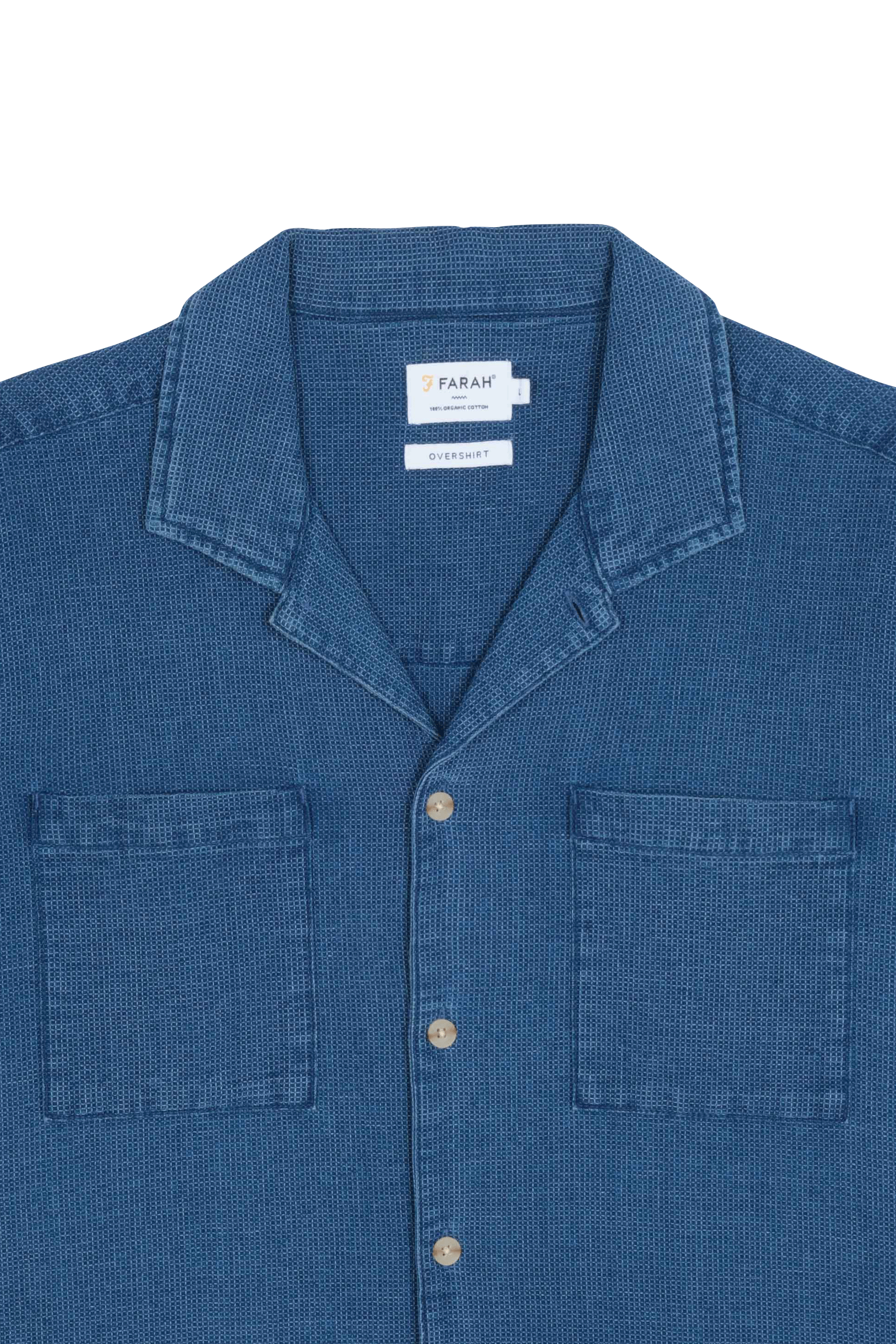 FARAH Chemise  BREWER CHECK LS B Bleu