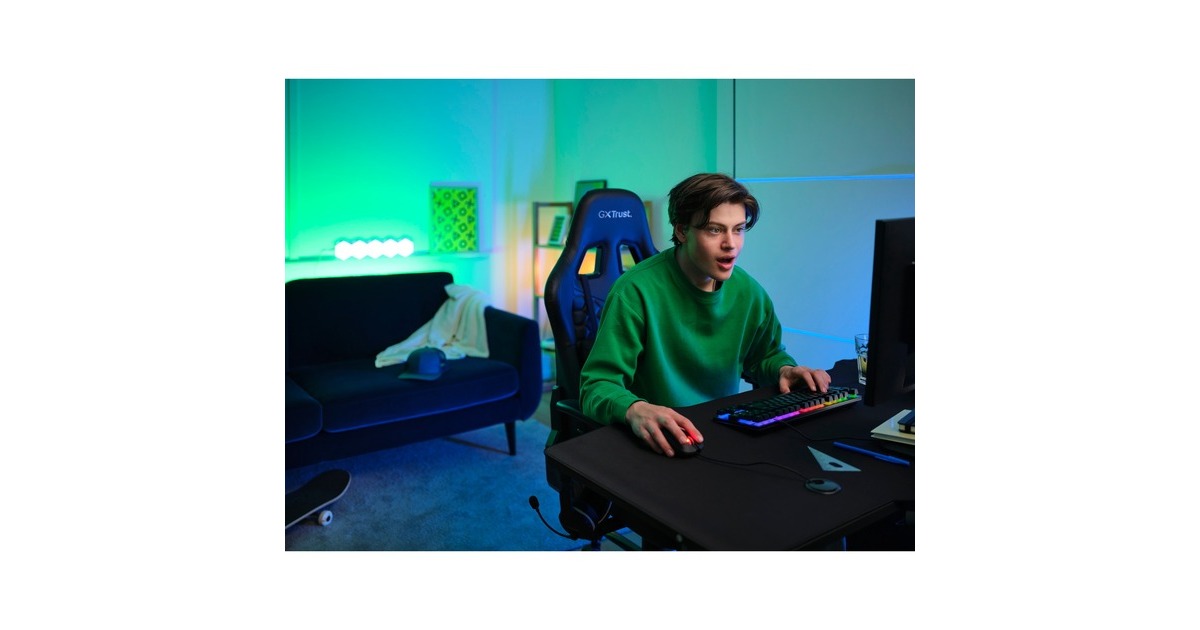 TrustGXT 833 Thado TKL gamingtoetsenbord , gaming toetsenbord  (Zwart, US lay-out, Membraan, TKL, RGB)