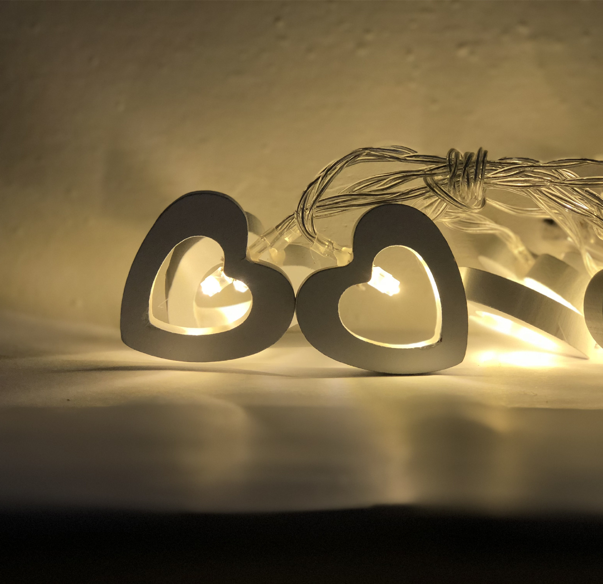 (1.2m) 10 LED's Romantische Holz Party Deko Lichterkette Herz Beleuchtung für Hochzeit / Valentinstag / Hochzeit (Batteriebetrieben) - Warmweiss