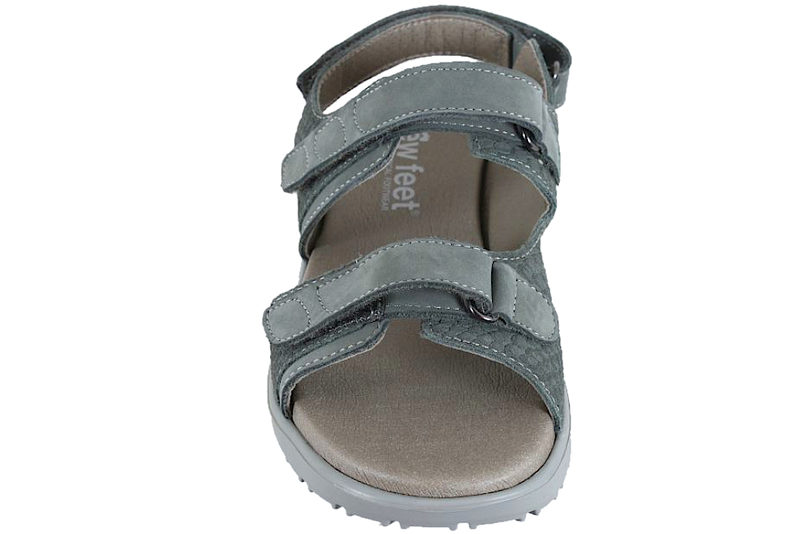 NEW FEET SANDAL I GRØNT PRÆGET KALVESKIND