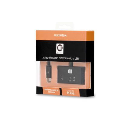 D2 Diffusion - Lecteur de carte (SD, SDHC, SDXC, microSD, microSDHC, microSDXC) - micro USB 2.0