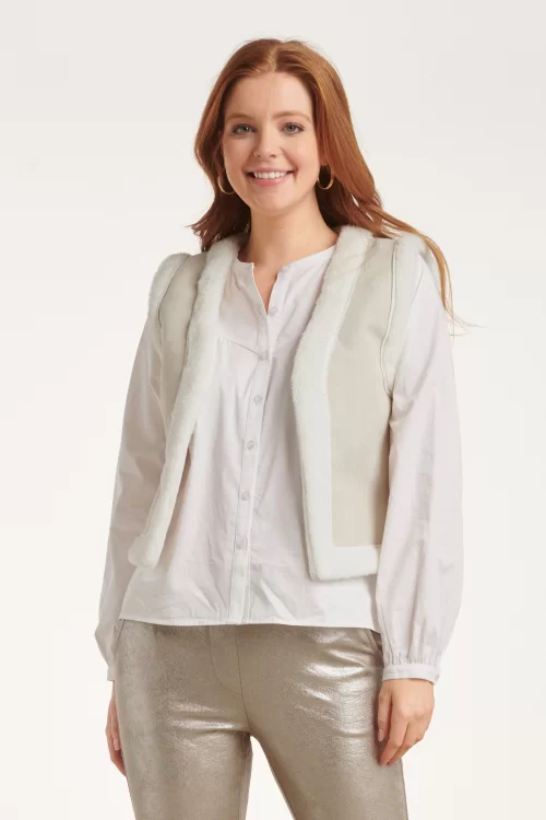 Smashed Lemon Nola Waistcoat Gilet in zand