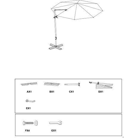 Pompano parasol - sand grey