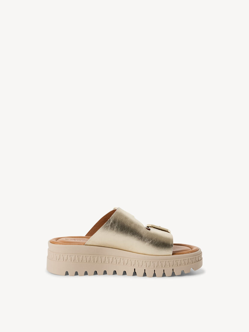 Leren Slipper - goud