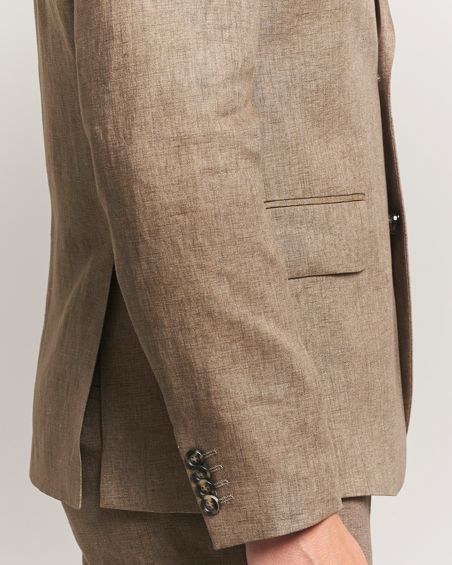 J.Lindeberg Elton Unlined Super Linen Blazer Nutmeg