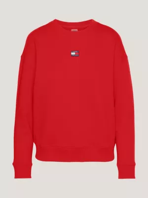 Moletom Badge Boxy Fit com Gola Redonda