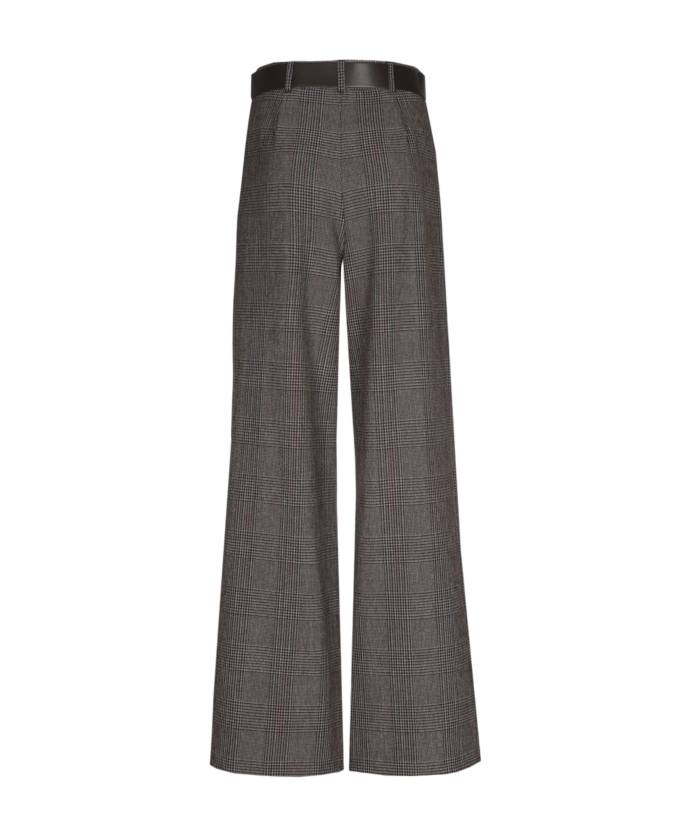 Caroline Biss Viscose mix-geruit-plooi dames pantalon bruin