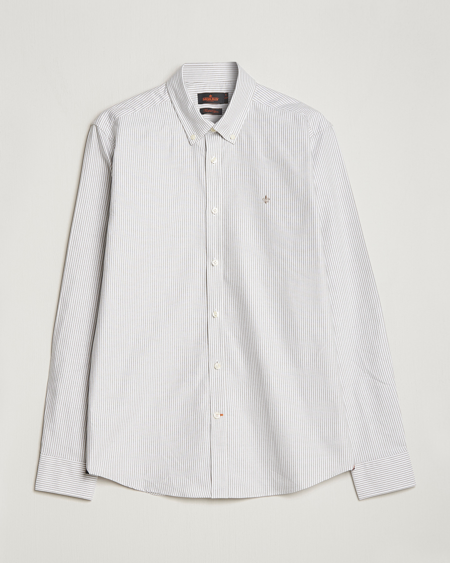 Morris Douglas Oxford Striped Shirt Brown