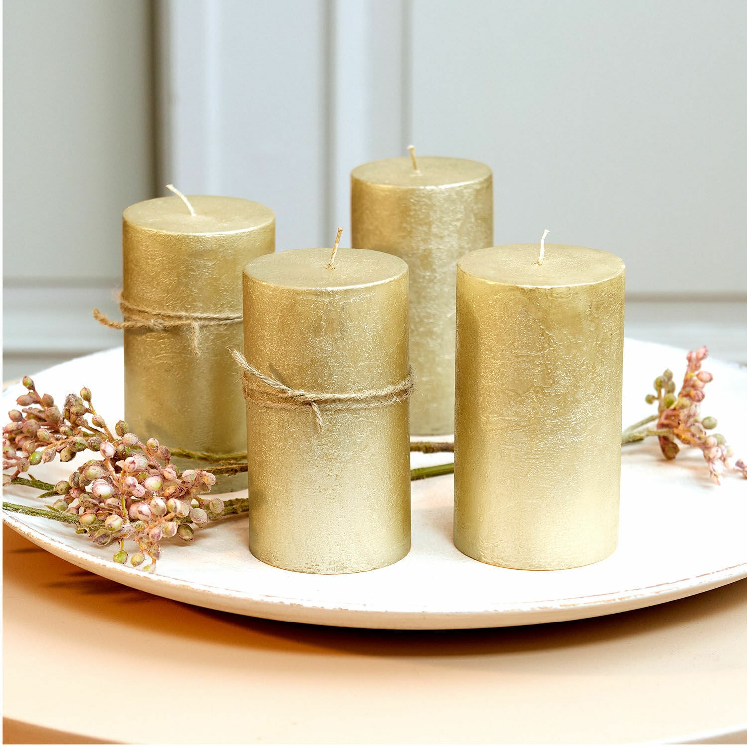 Kerze 4er Set Braga gold