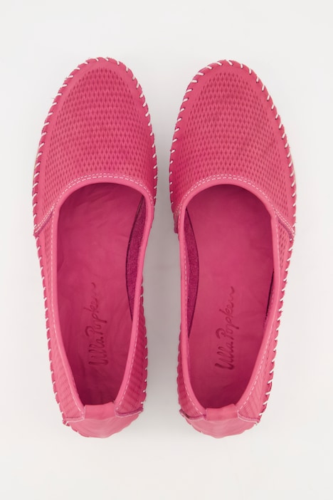 Leder-Slip-Ons, 3D-Prägung, Steppnähte