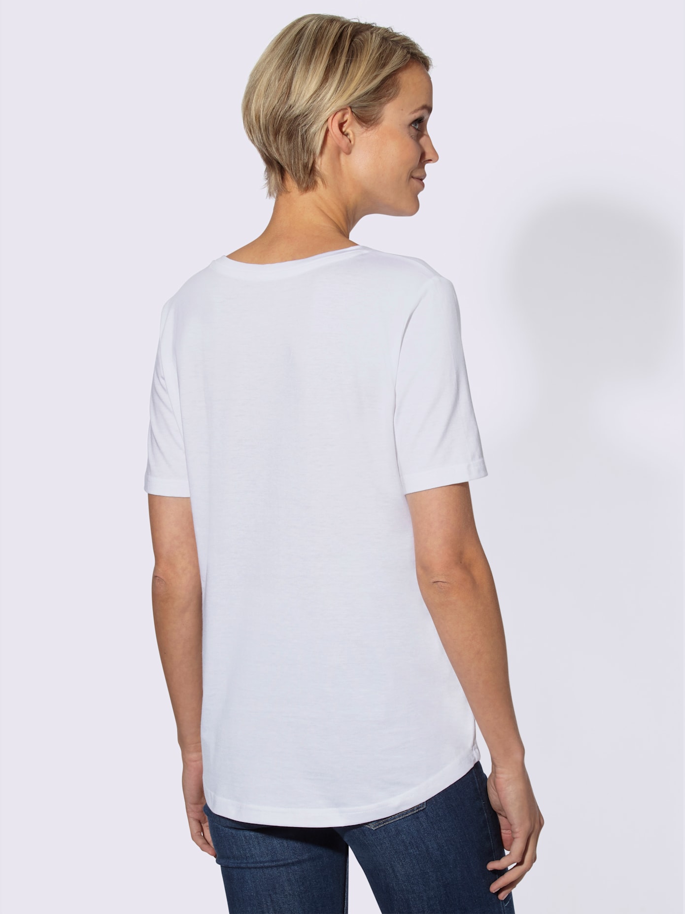 T-shirt en v 50% coton