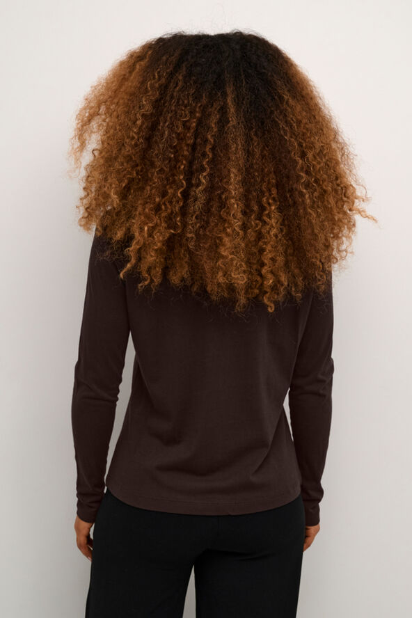 Cream CRNaia flounce blouse Chocolate plum