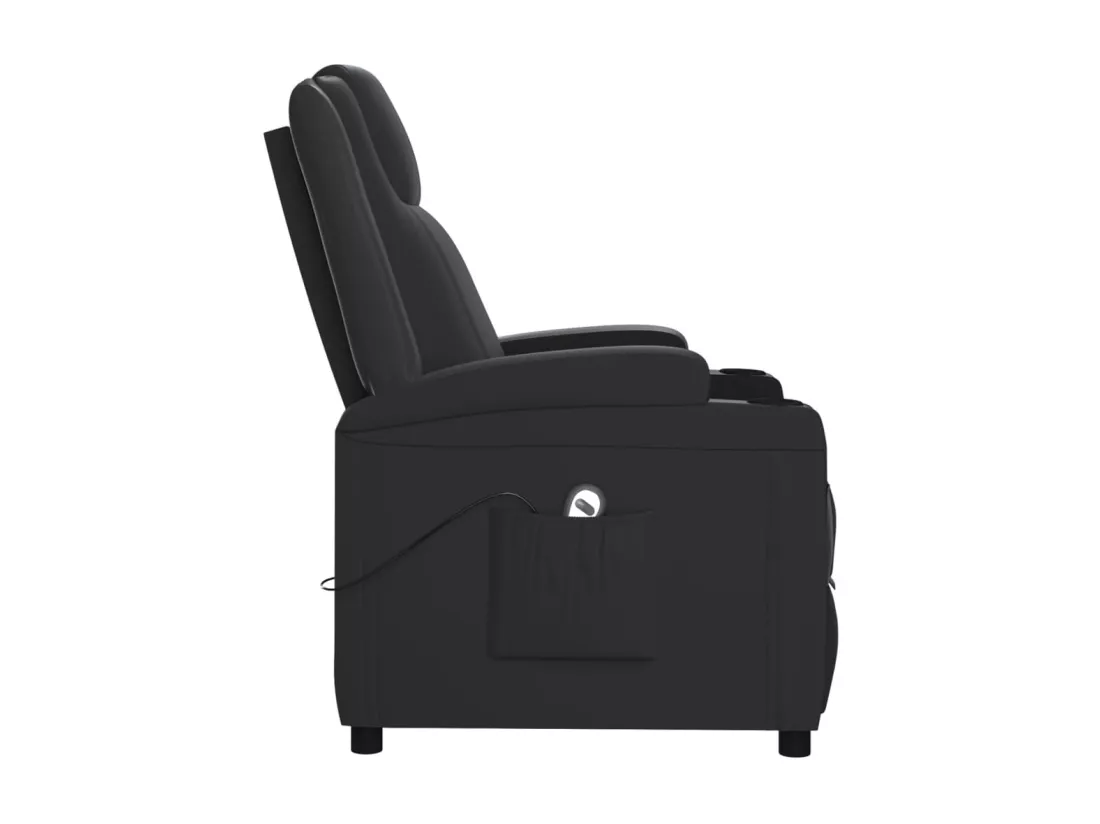 Fauteuil inclinable électrique Noir Similicuir