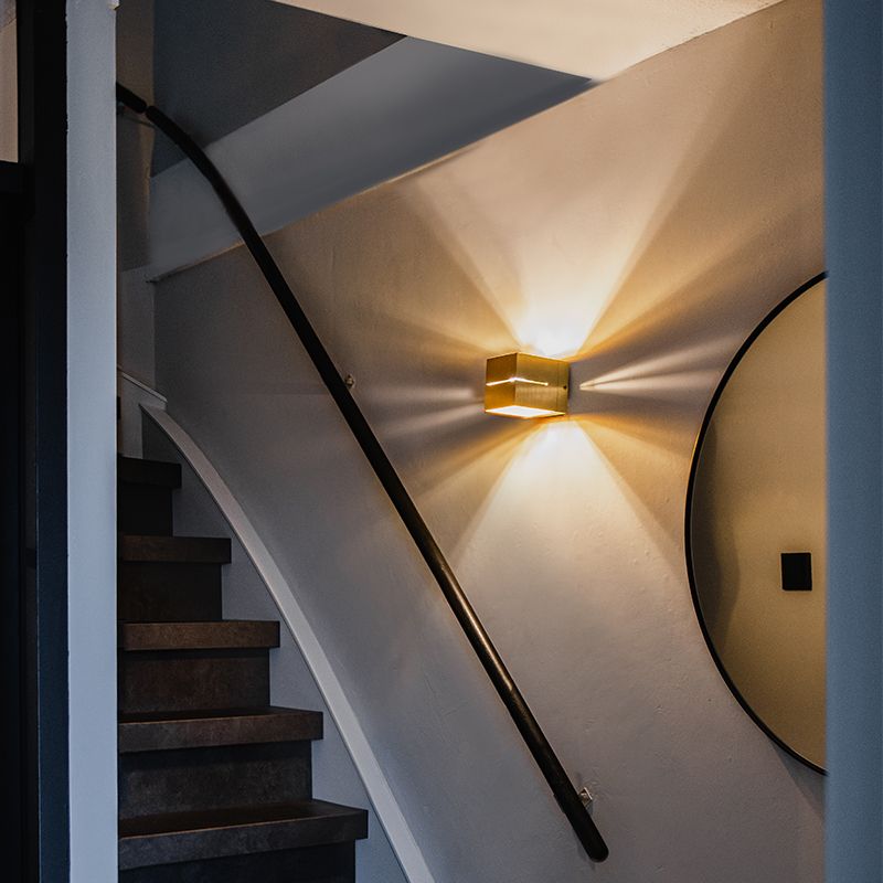 Moderne wandlamp goud 9,7 cm - Transfer Groove