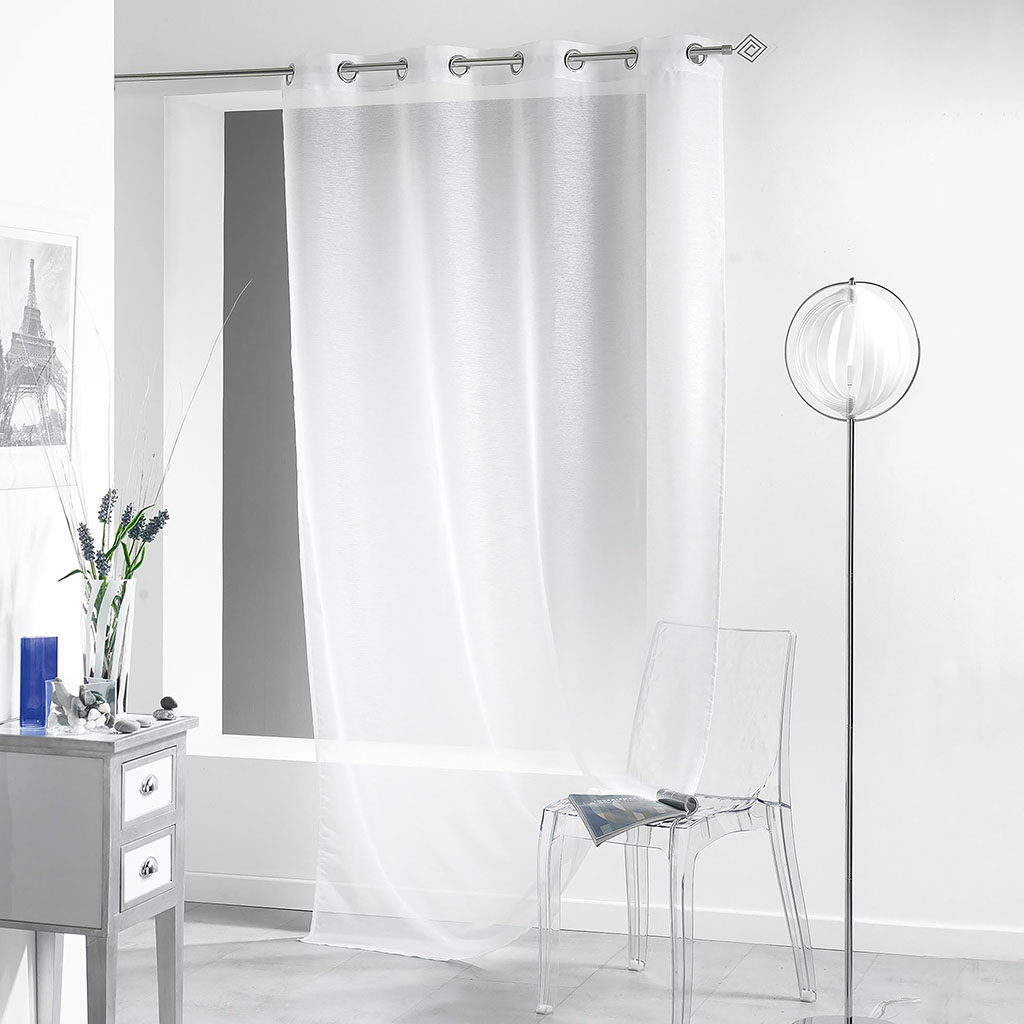 Voilage à œillets sable LISSEA blanc 140x240cm