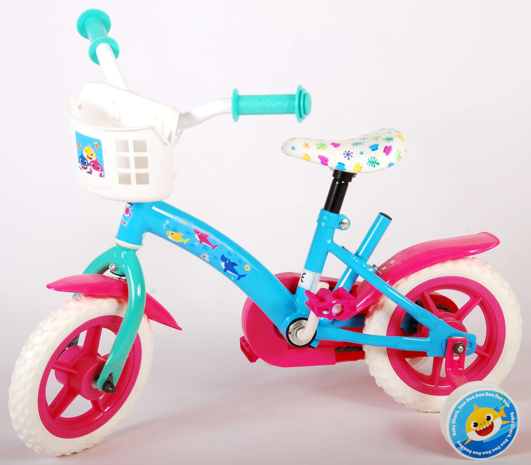 TPFSports Ocean Kinderfahrrad - Jungen und Mädchen - 10 Zoll - Fester Gang - Rosa/Blau