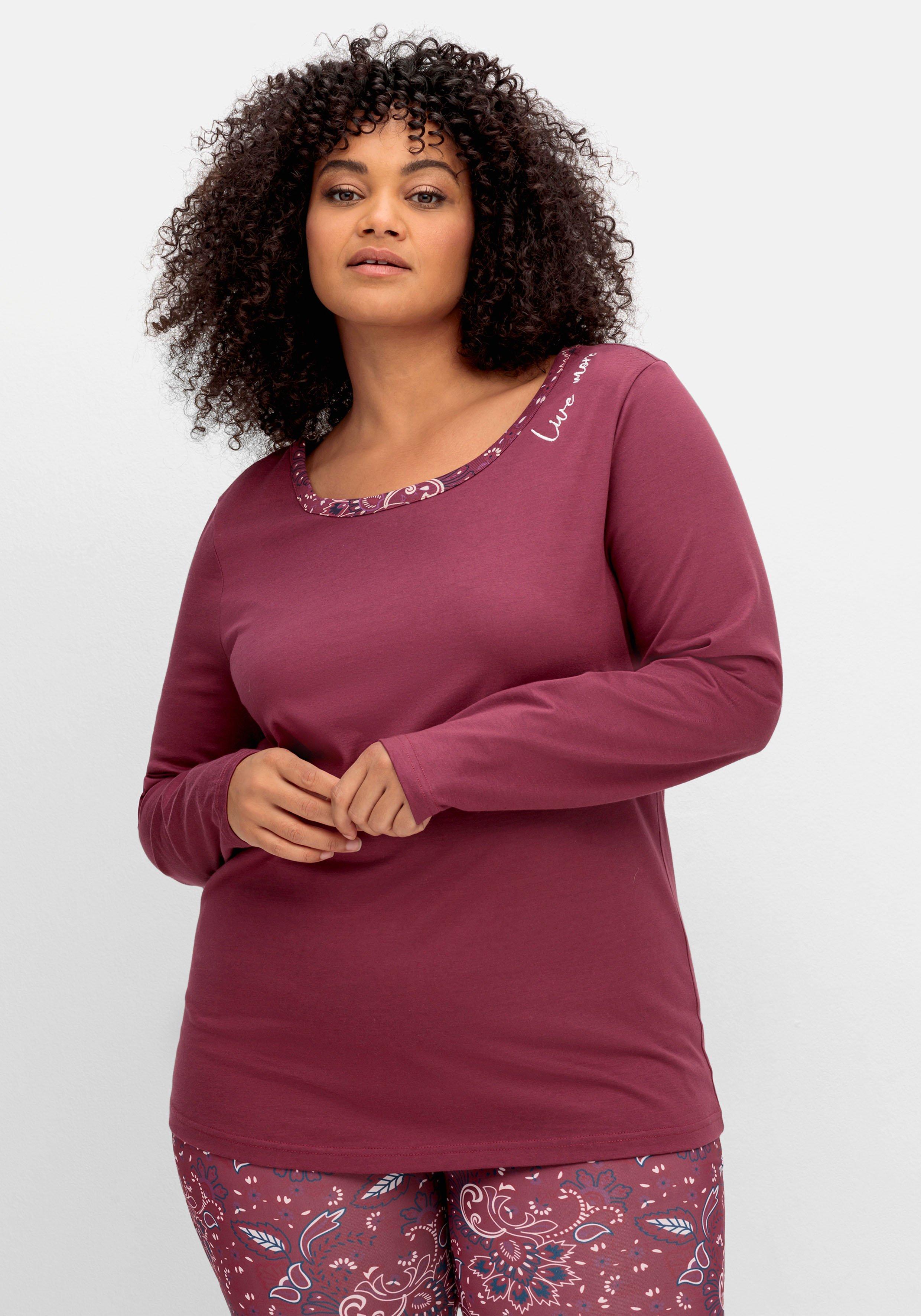 Langarmshirt mit Stickerei und Zierbändern hinten