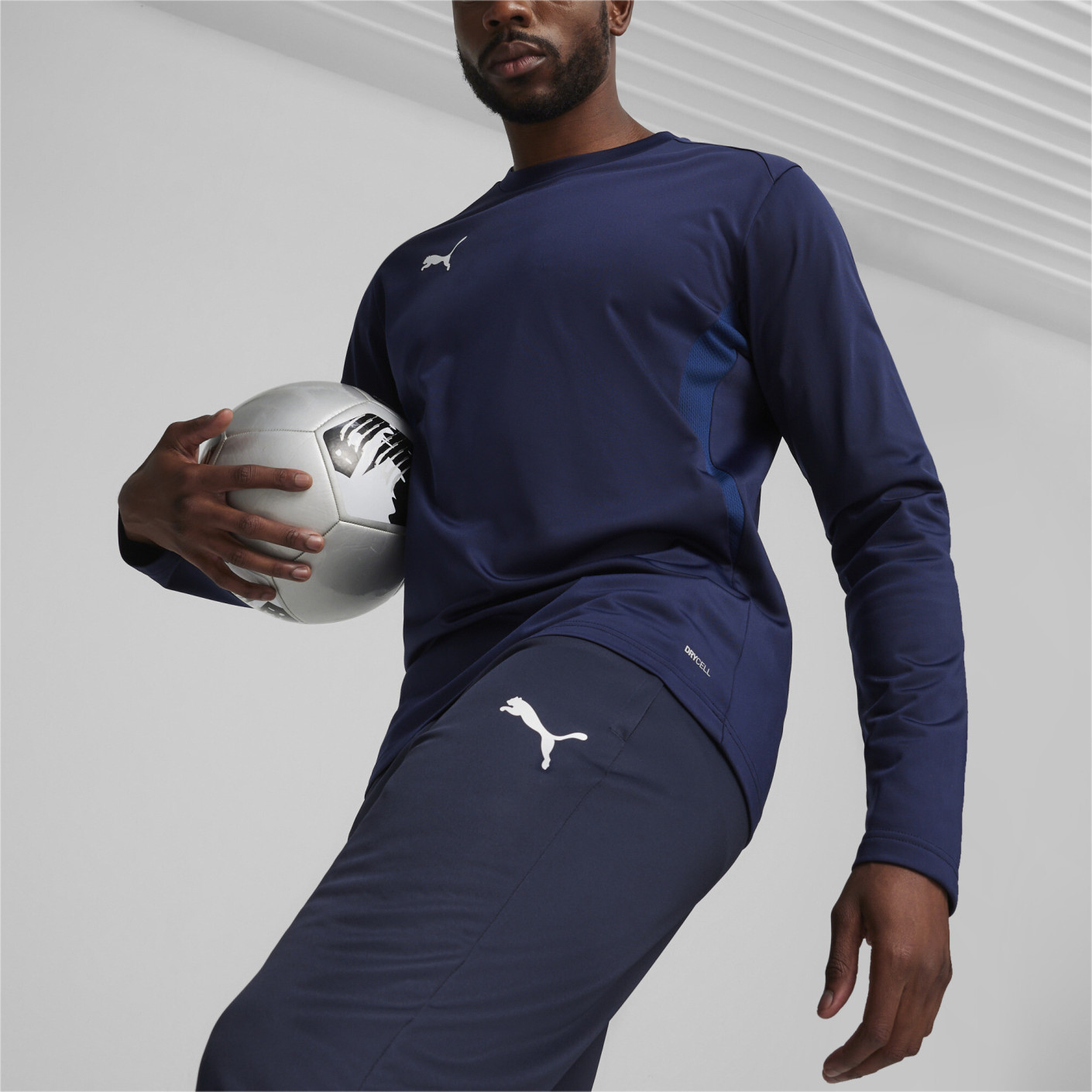 PUMA teamGOAL Trainingspak 1/4-Zip Donkerblauw Wit