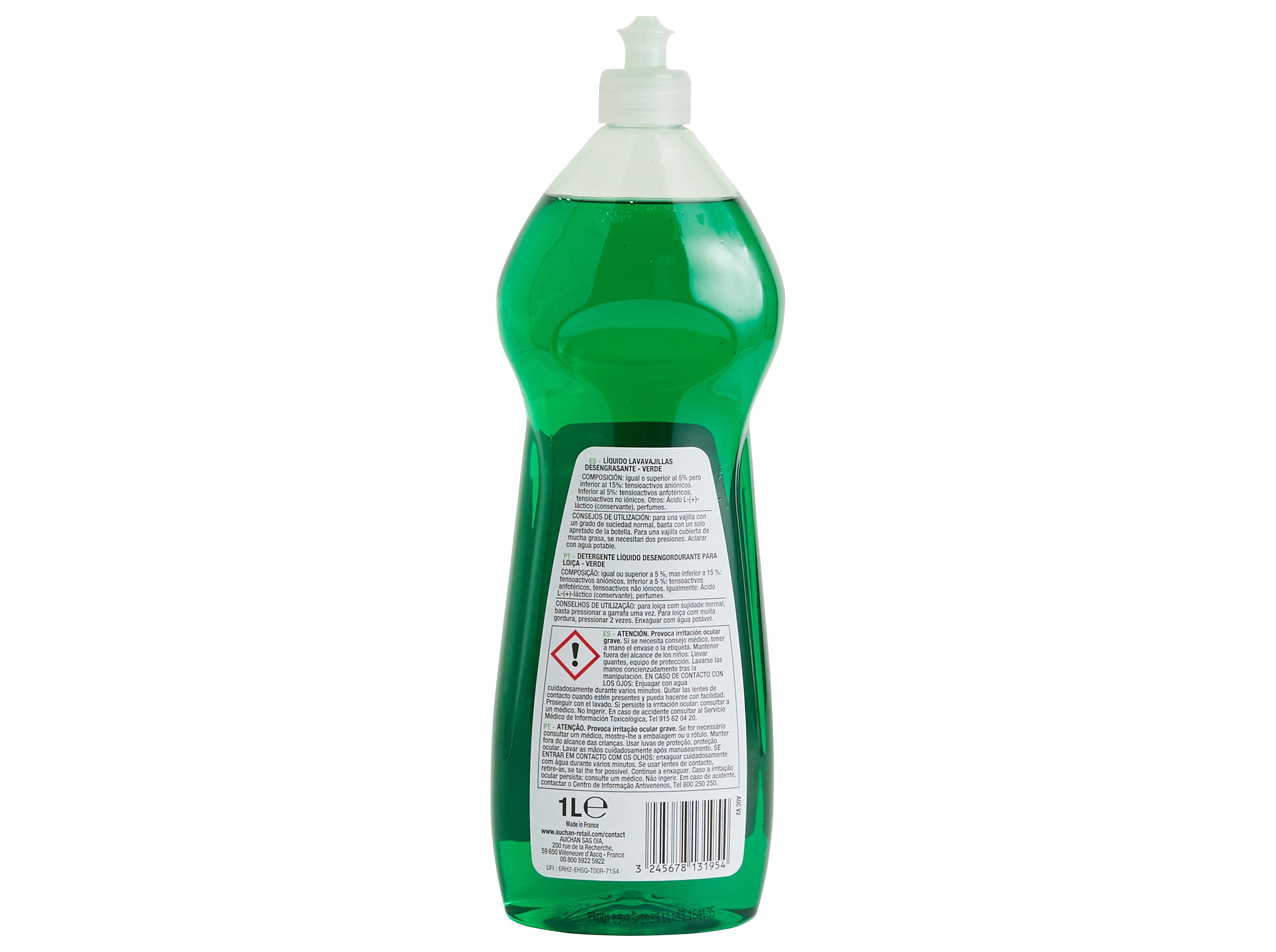 DETERGENTE LOIÇA MANUAL AUCHAN CONCENTRADO ORIGINAL 1L