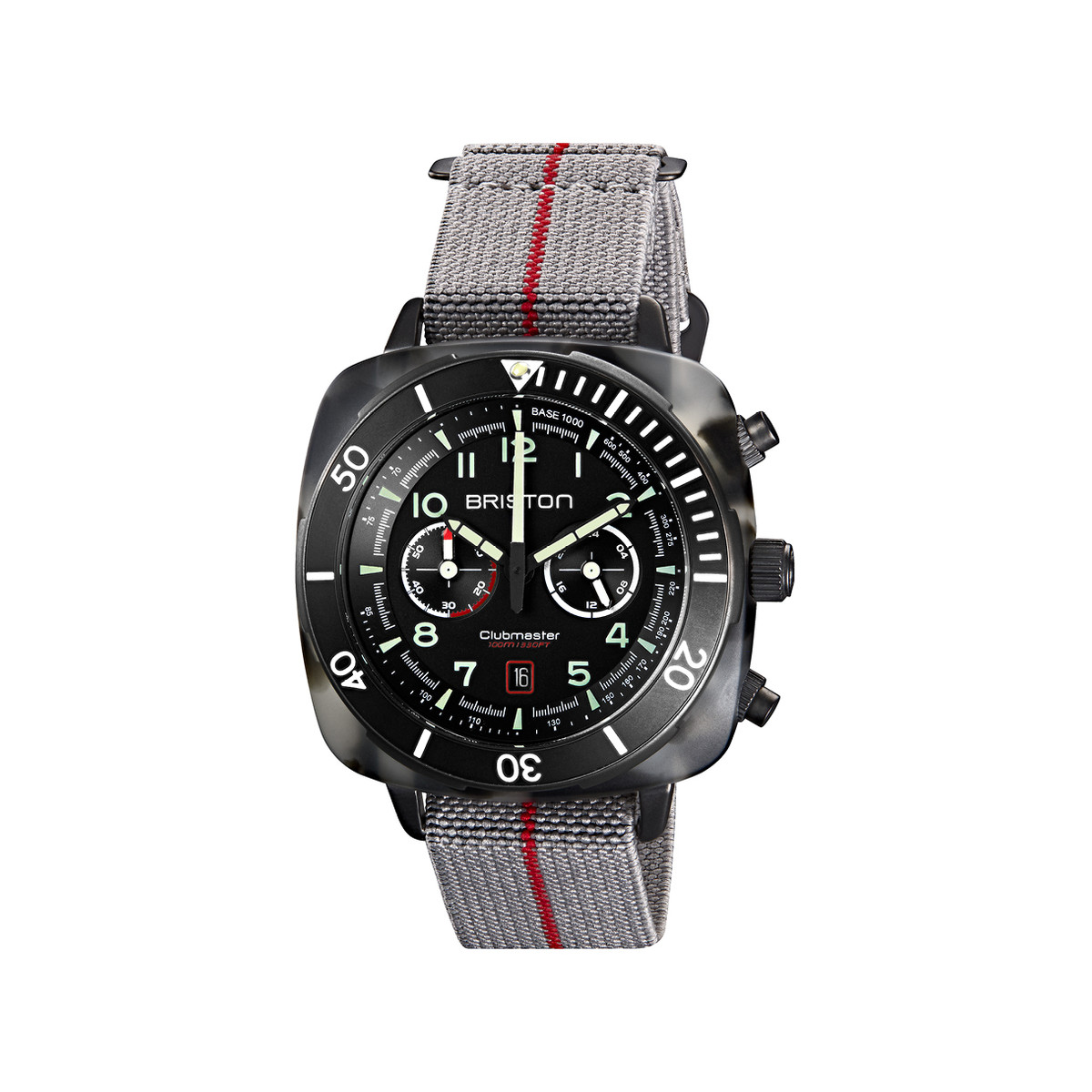 Montre BRISTON clubmaster outdoor homme bracelet tissu gris