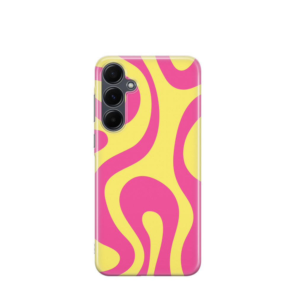 Samsung Galaxy A55 Gummi Hülle Sonnenwellen 5 - Pink