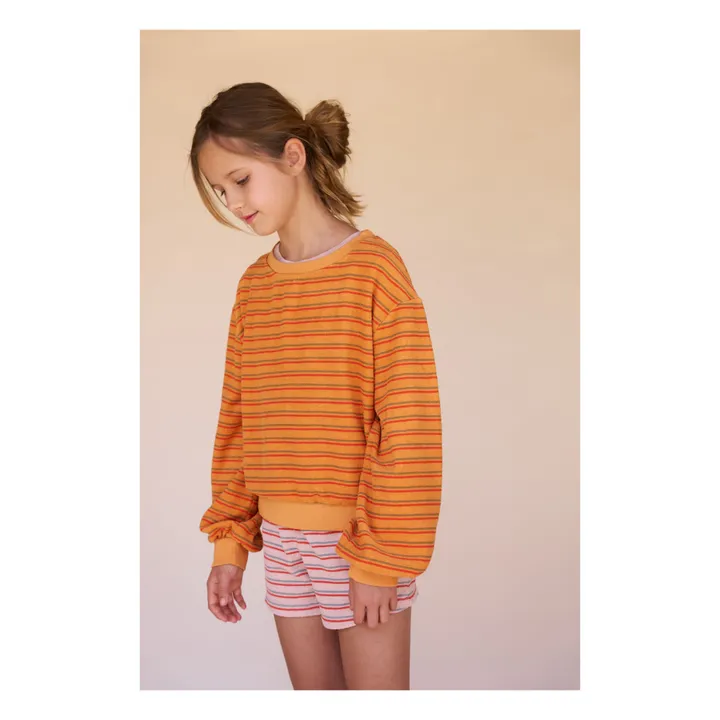 Longlivethequeen Sweat Rayé Eponge | Orange