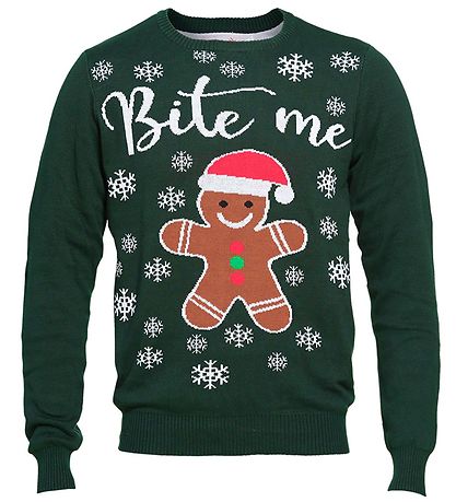 Jule-Sweaters Bluse - Bite Me - Mørke Grøn