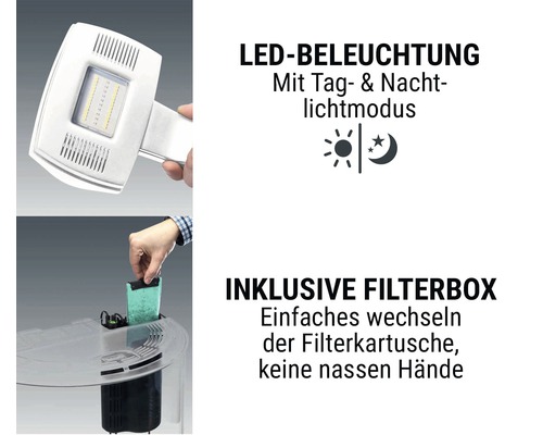Tetra ExplorerLine 60L aquarium met LED-verlichting, voer, verwarming, filter, waterconditioner (zonder kast), wit