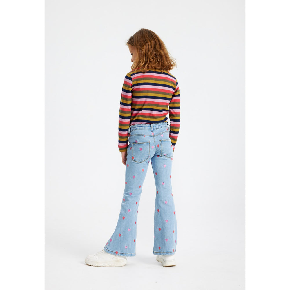 Køb The New Light Blue Denim Laflared Embroidery Jeans