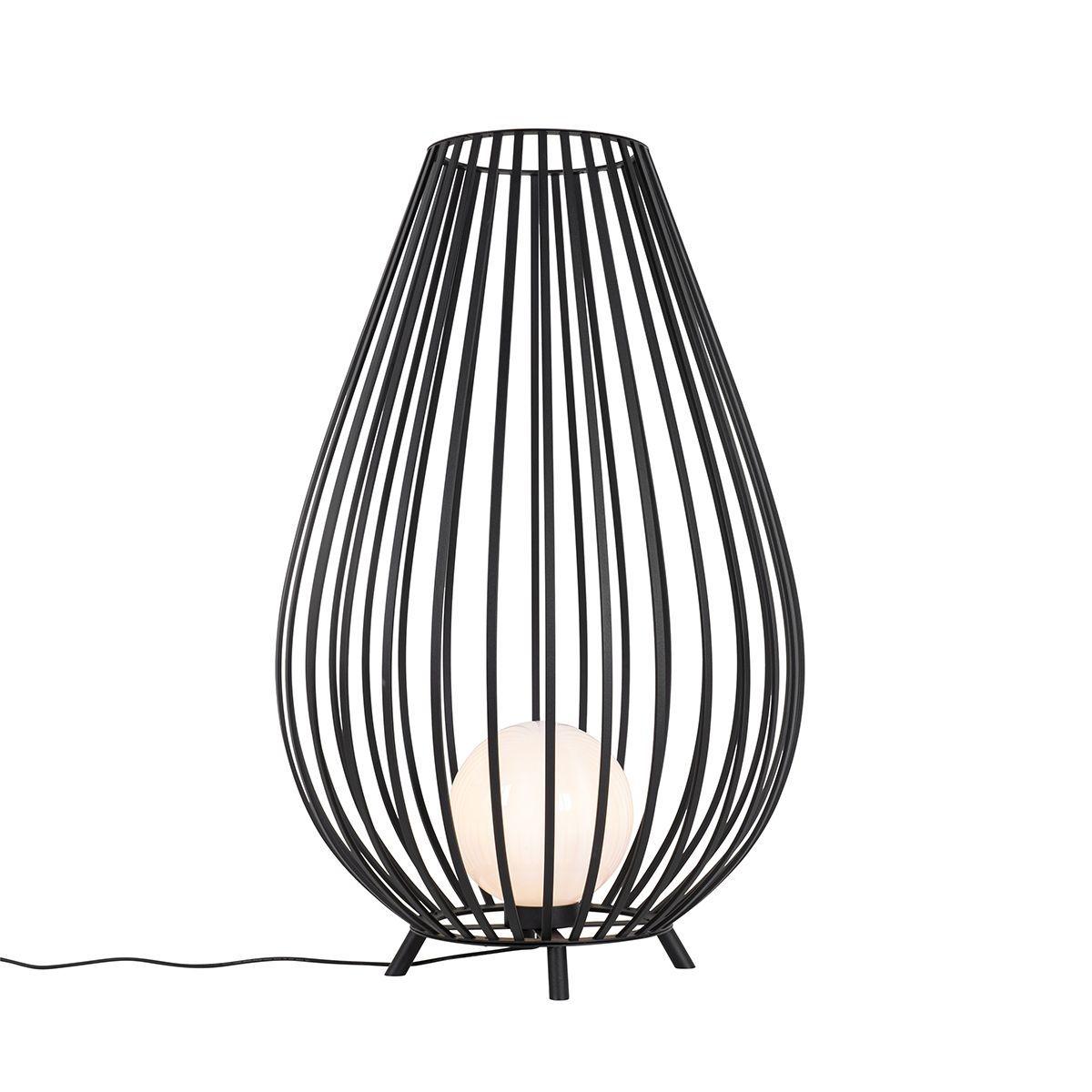Set van vloerlampen zwart met opaal 110 cm en 70 cm - Angela