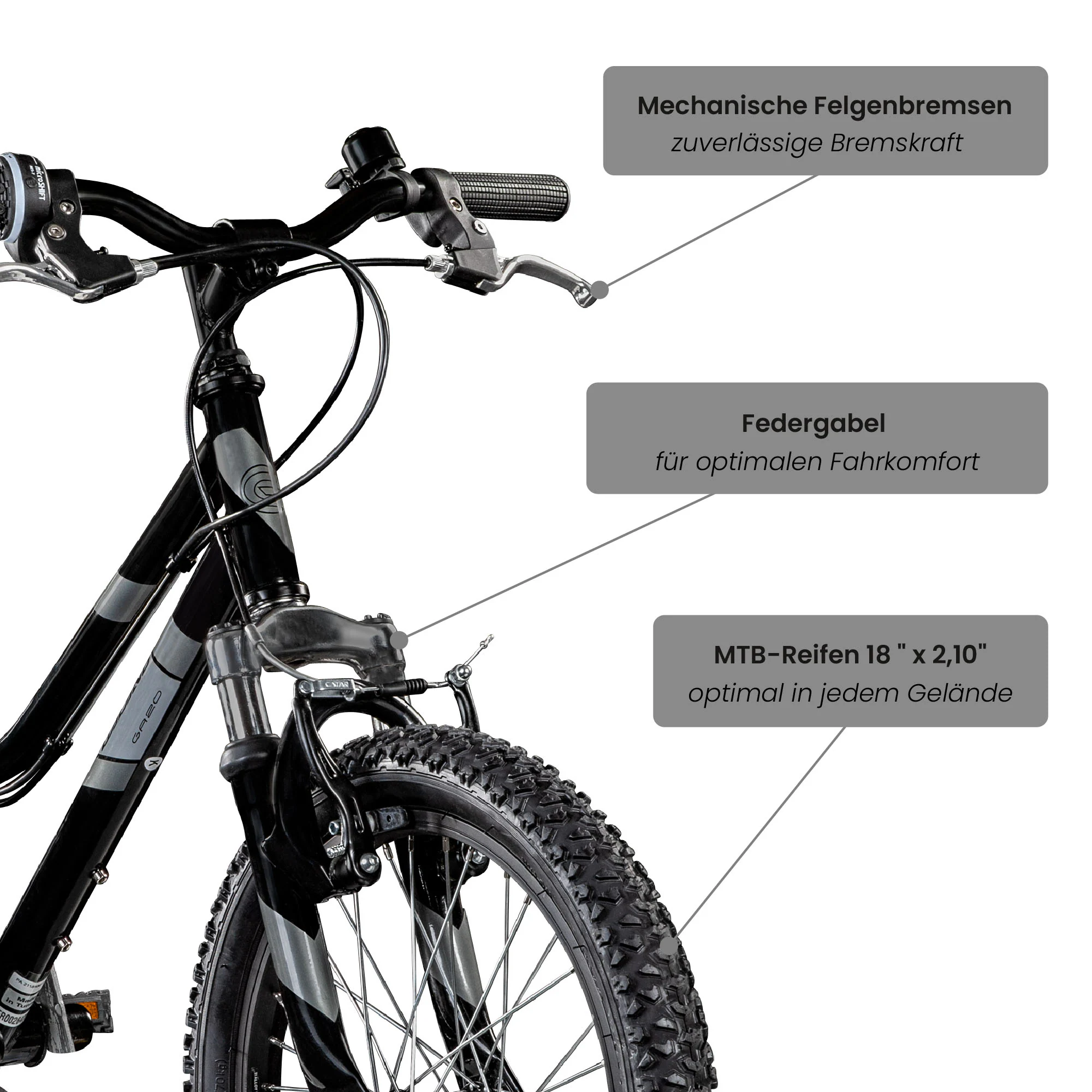 Galano GA20 Kinderfahrrad 18 Zoll ab 5 Jahre 115 - 130 cm Mädchen Jungen Fahrrad Mountainbike