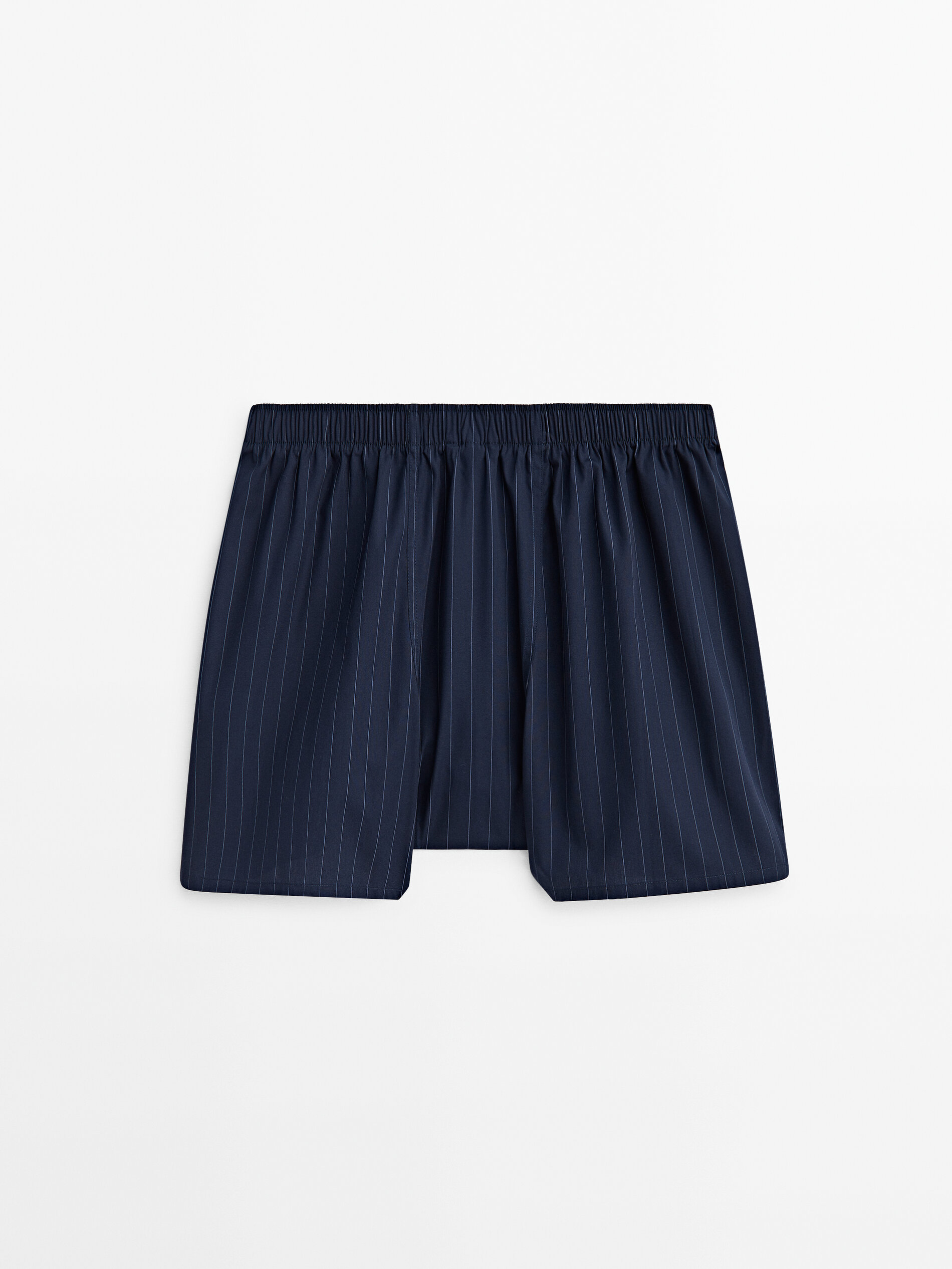 Meia-calça listrada azul-marinho em popeline - AZUL-MARINHO
