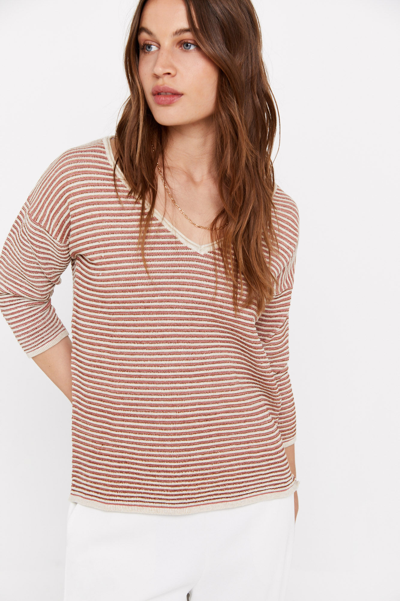 Camisa canelada de viscose Ecovero - Rosa