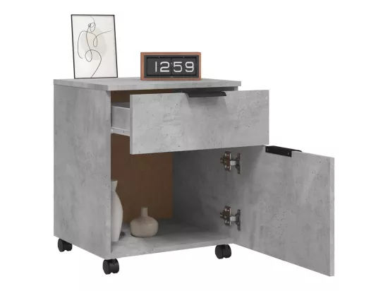 Classeur mobile avec roues Gris béton 45x38x54 cm