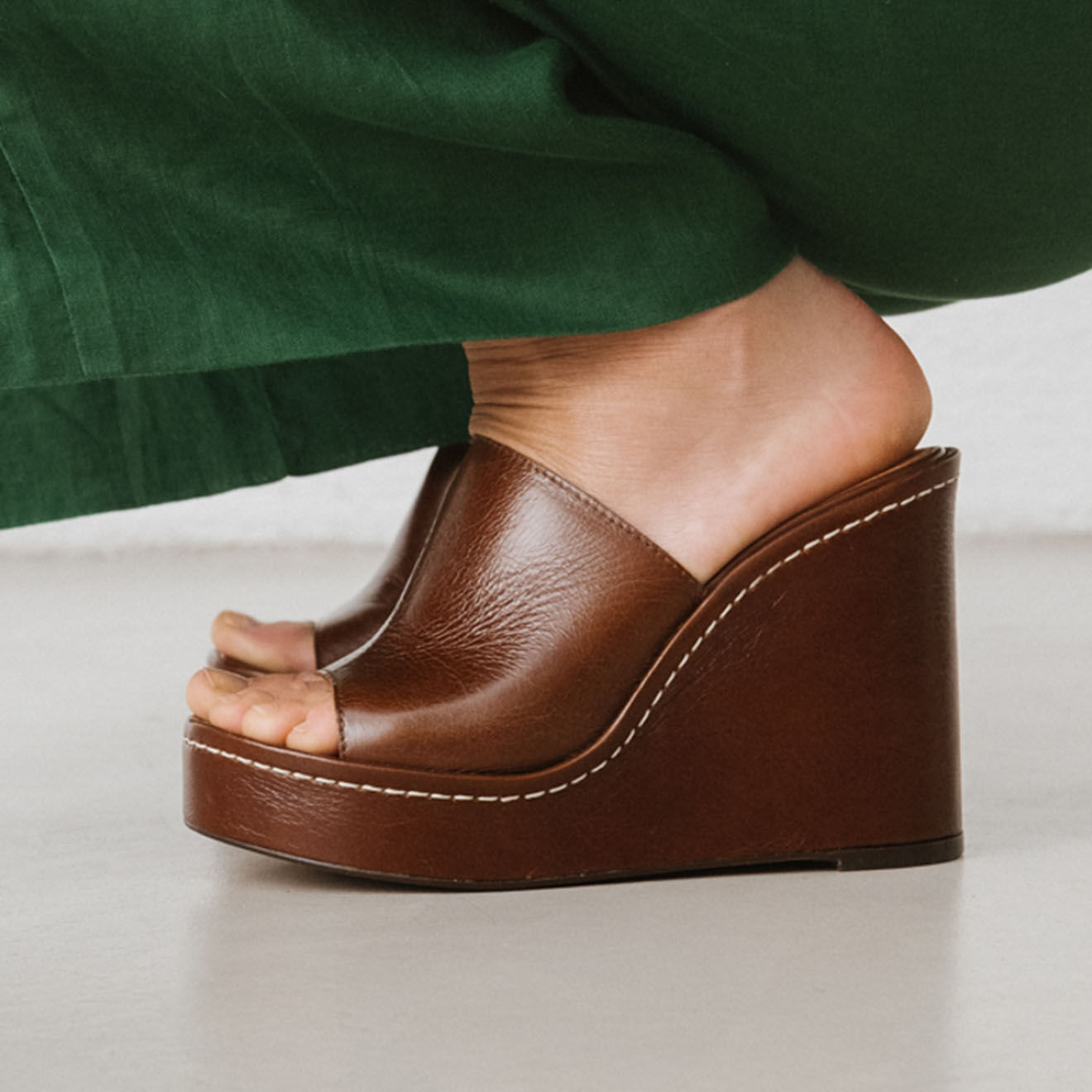 Jonak Mules en Cuir Beverly marron - Talon 10.5 cm