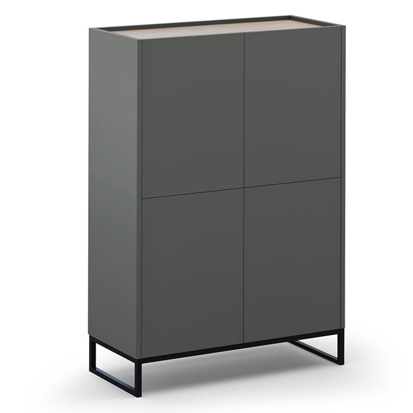 Windsor & Co Bibliothèque Helene gris/chêne naturel - 90x40x130 cm
