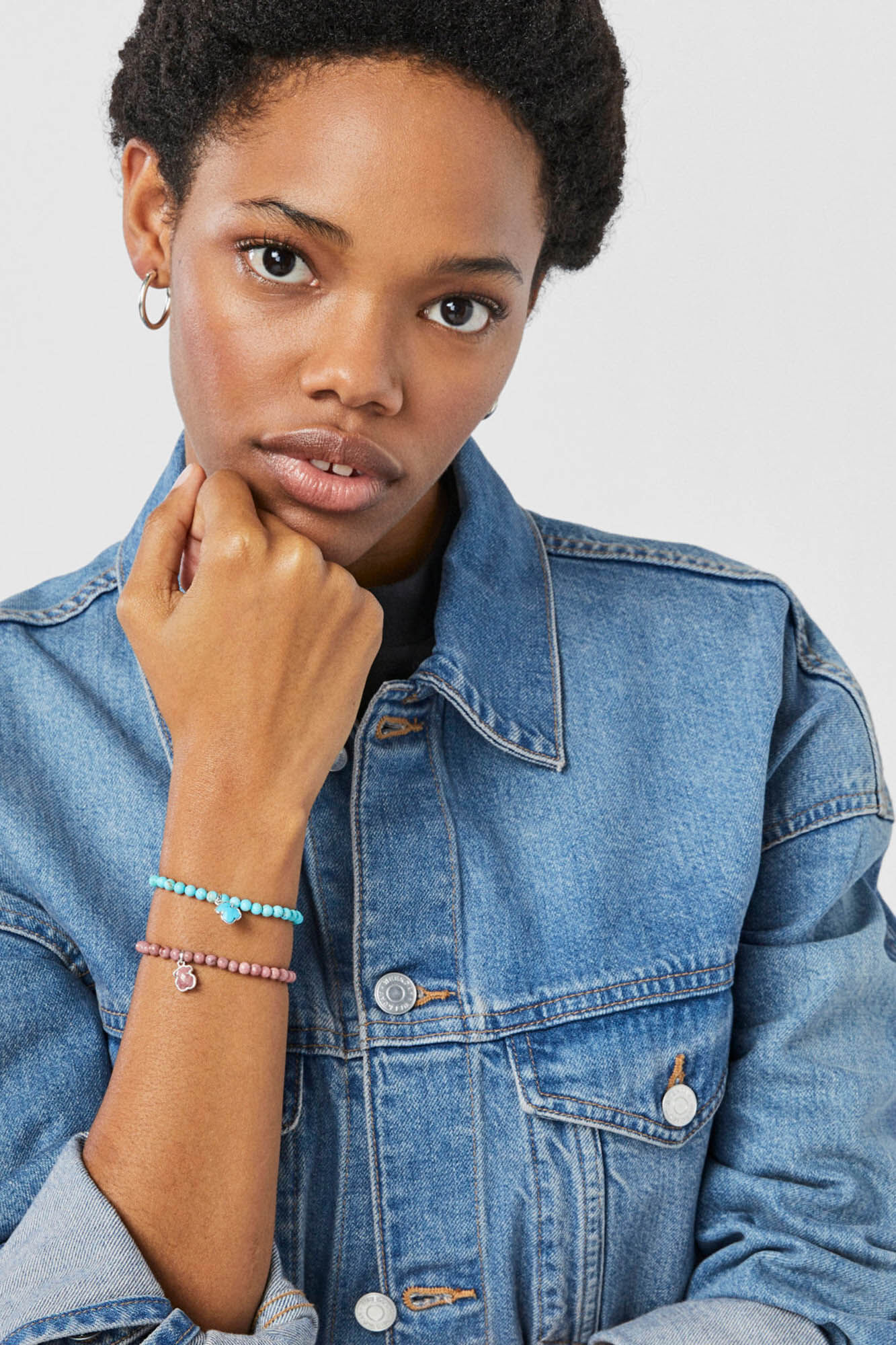 Pulsera de prata e rodonita - Gris