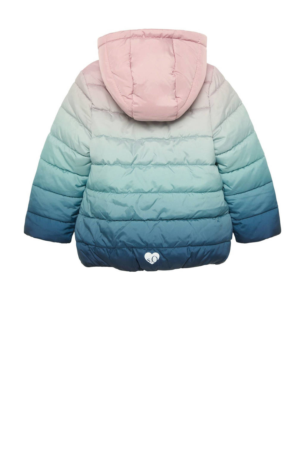 s.Oliver dip-dye gewatteerde tussenjas blauw/roze