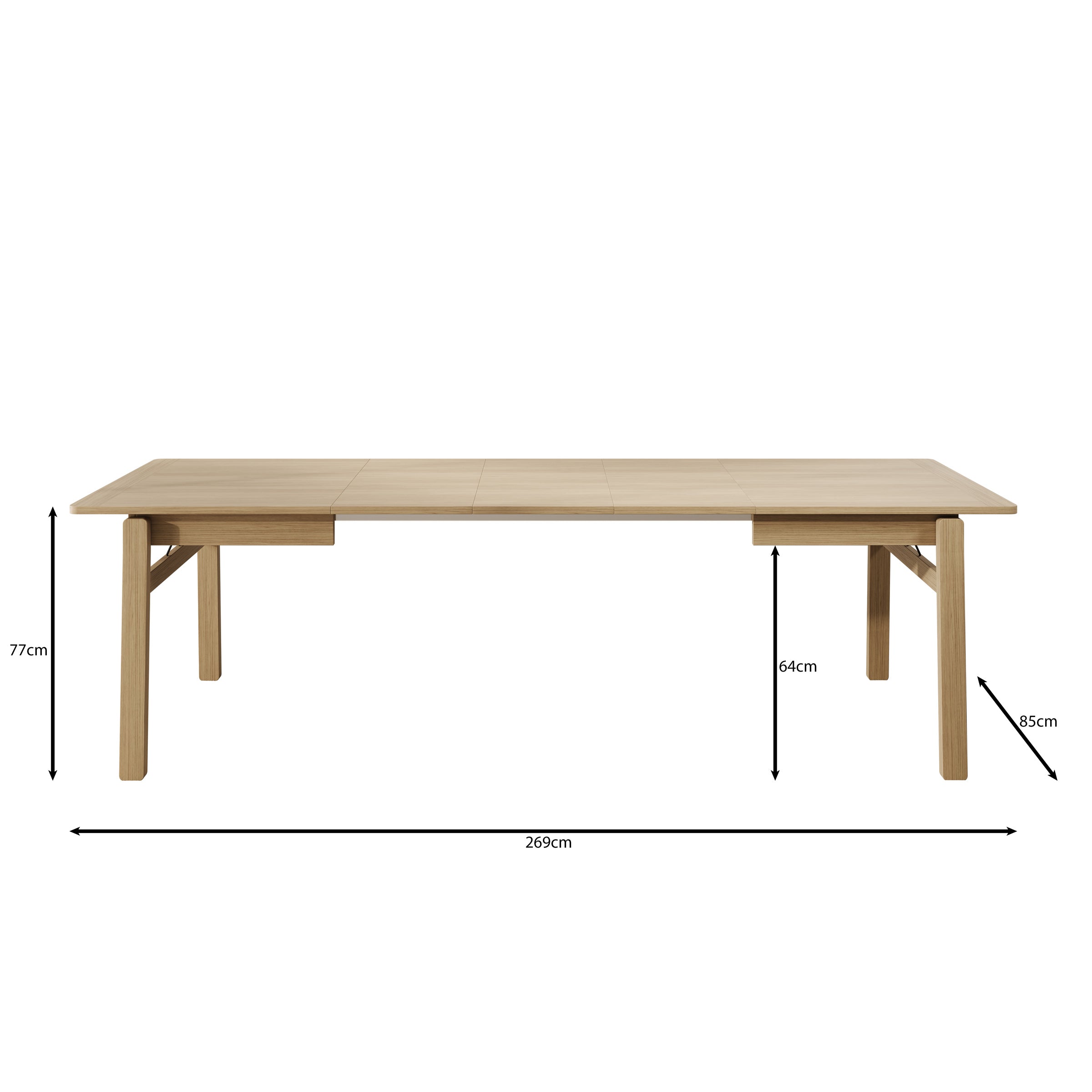 Portino - Eetkamertafel - Donker eiken - 149-269x85x77 cm