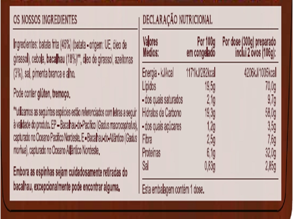 BACALHAU À BRÁS IGLO 300G
