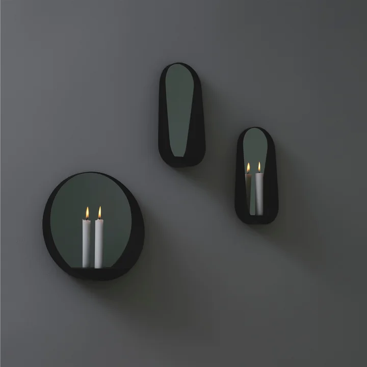 Gejst - Glim Candle Wandspiegel, 12 x 28 cm, schwarz