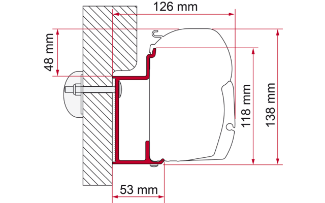 Fiamma Markisenadapter Eura Mobil Karmann Wandmontage