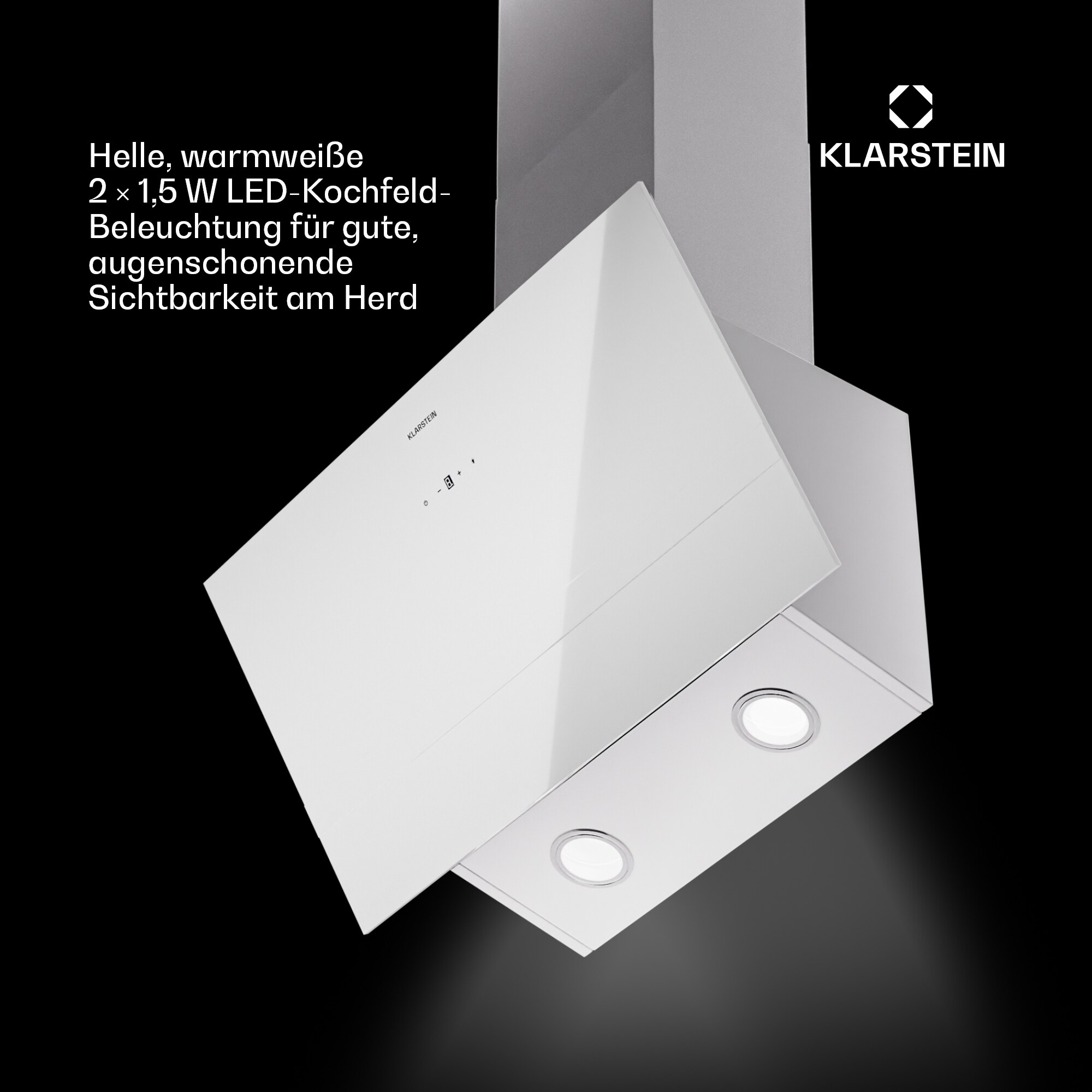 Laurel 60 Dunstabzugshaube 60cm Abluft: 247 m³/h LED Touch Weiß