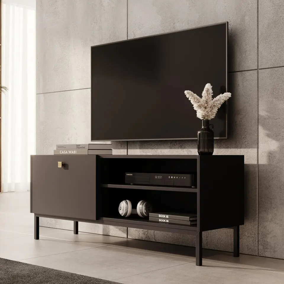 Meubella - TV-Meubel Norment - Zwart - 120 cm
