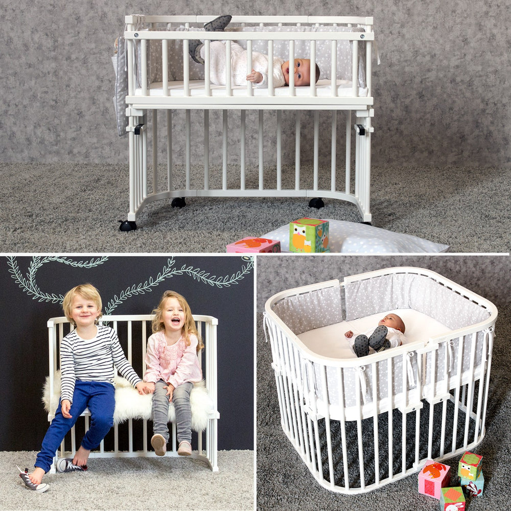 Køb babybay® Bedside Crib Hvid Varnished Boxspring Xxl Co-Sleeper Babyseng