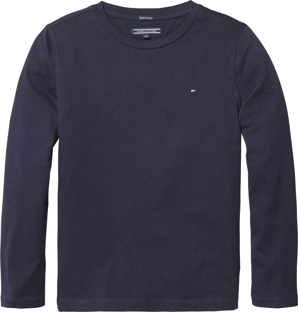 Tommy Hilfiger longsleeve van katoen donkerblauw