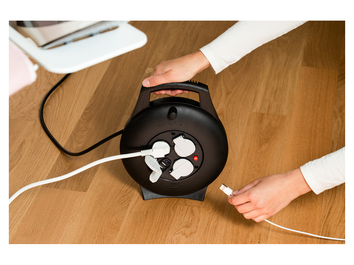 Brennenstuhl Vario Line 10m USB kabelhaspel
