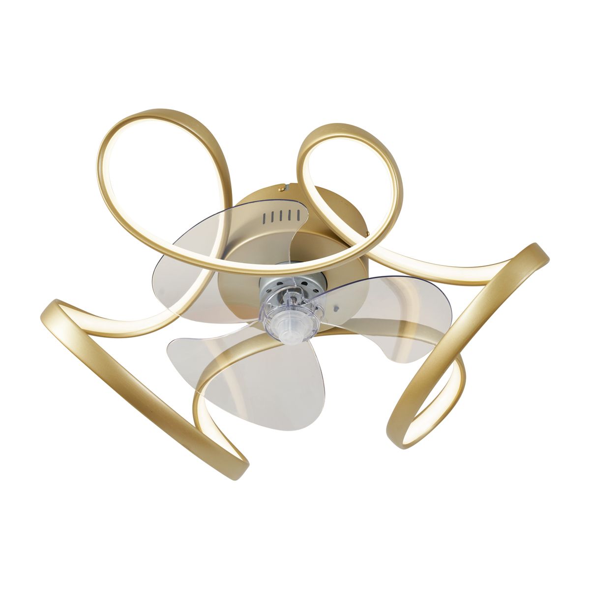 Plafondventilator messing 55cm incl. LED dimbaar met afstandsbediening - Mandy