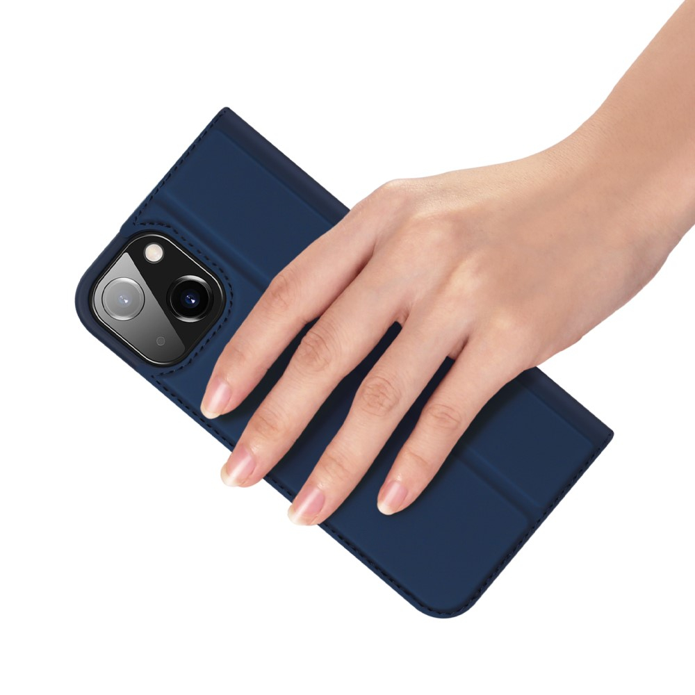 iPhone 13 Flip Wallet Cover Leder Tasche - Dunkelblau