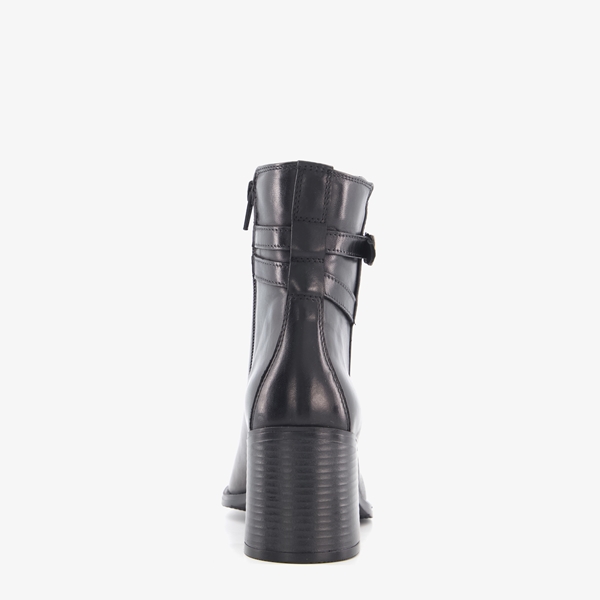 Hush Puppies leren dames enkellaarsjes zwart